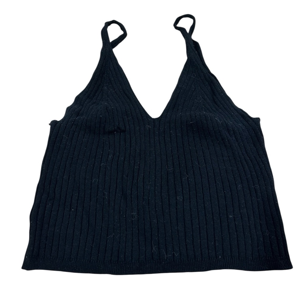 black ribbed tank
